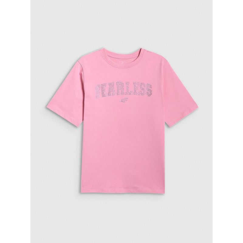 4F Girls' loose T-shirt with print 158/164 gyerek póló