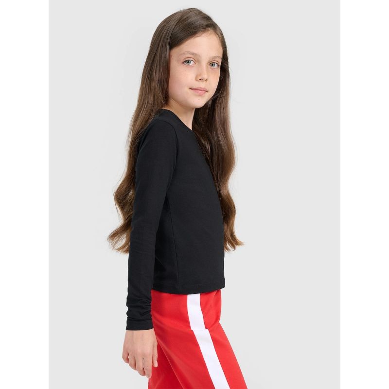 4F Girls’ Plain Slim-Fit Long-Sleeve gyerek póló