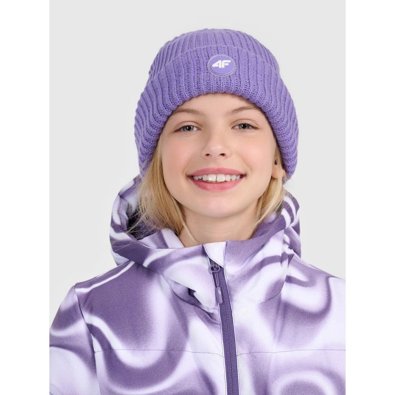 4F Girls' Reflective Beanie gyerek téli sapka, egy méret 4FJRAW25ACAPF0750-51S