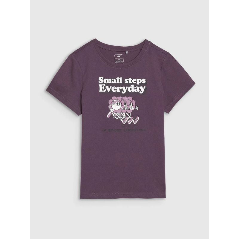 4F Girls' regular-fit printed T-shirt gyerek póló 4FJRSS25TTSHF2585-50S
