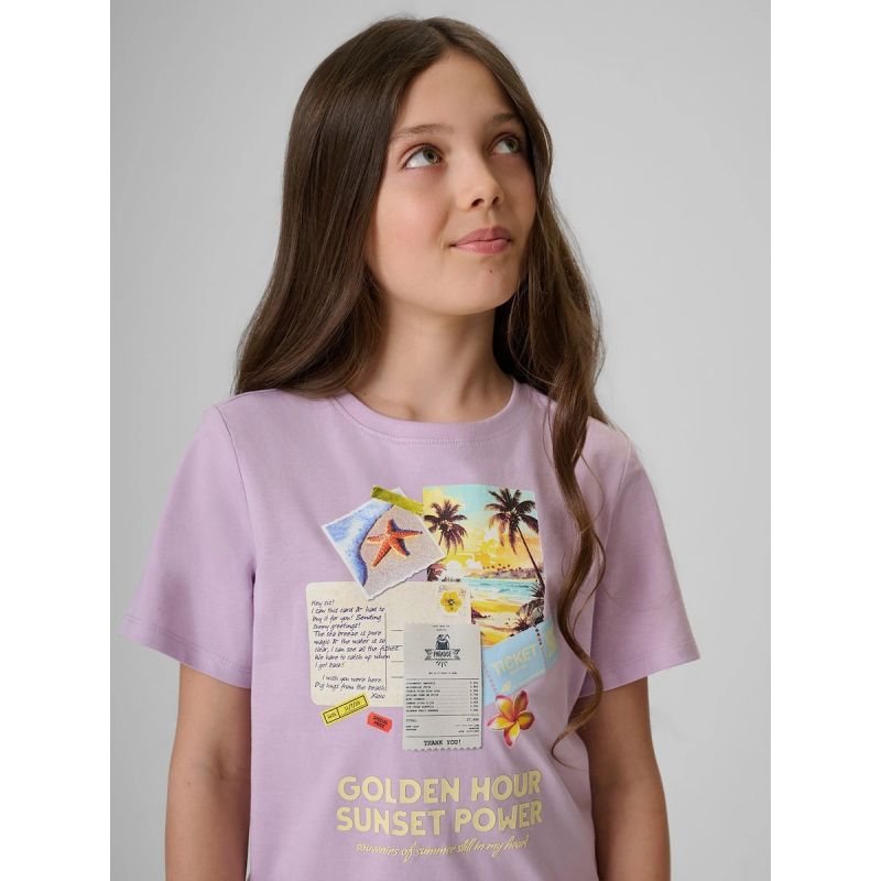 4F Girls' regular printed T-shirt gyerek póló 4FJRAW26TTSHF4326-052S