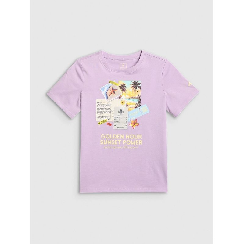 4F Girls' regular printed T-shirt gyerek póló 4FJRAW26TTSHF4326-052S