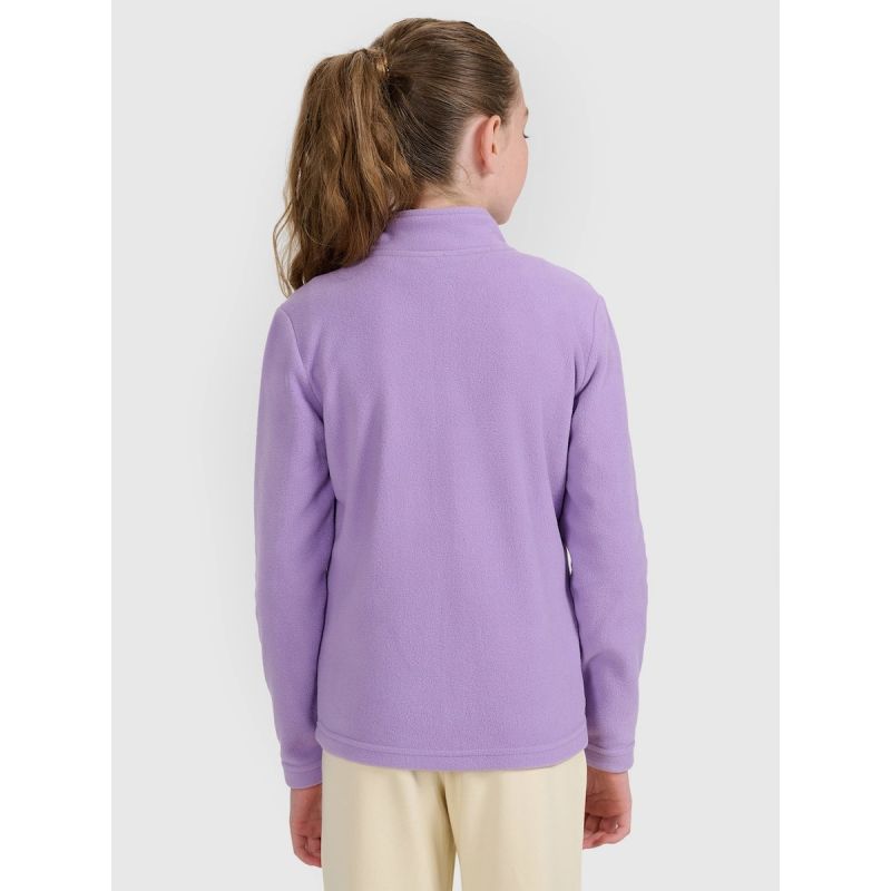 4F Girls’ Slim-Fit Fleece with Stand-Up Collar gyerek dzseki