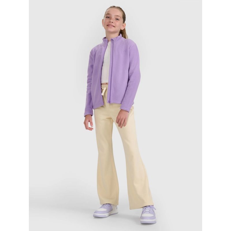 4F Girls’ Slim-Fit Fleece with Stand-Up Collar gyerek dzseki