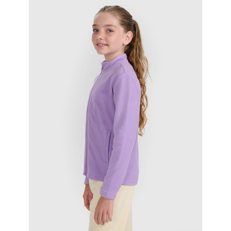 4F Girls’ Slim-Fit Fleece with Stand-Up Collar gyerek dzseki