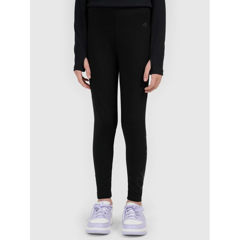 4F Girls' with a shiny print gyerek leggings