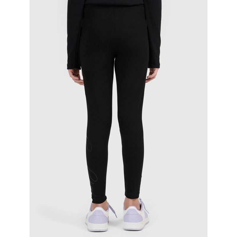 4F Girls' with a shiny print gyerek leggings