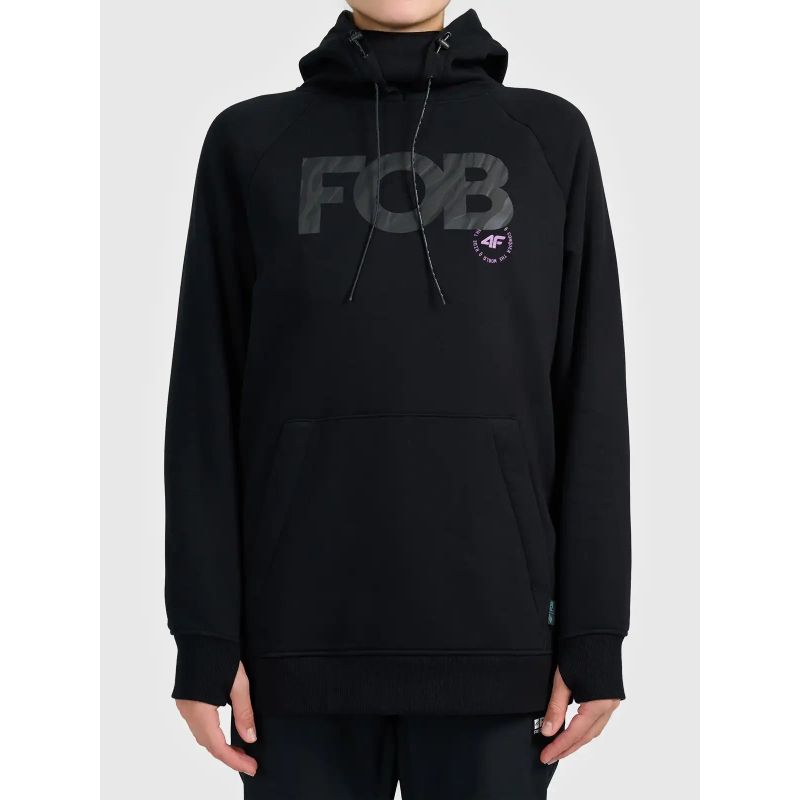 4F hooded sweatshirt with an additional stand-up collar and zippers in the pockets női kapucnis pulóver
