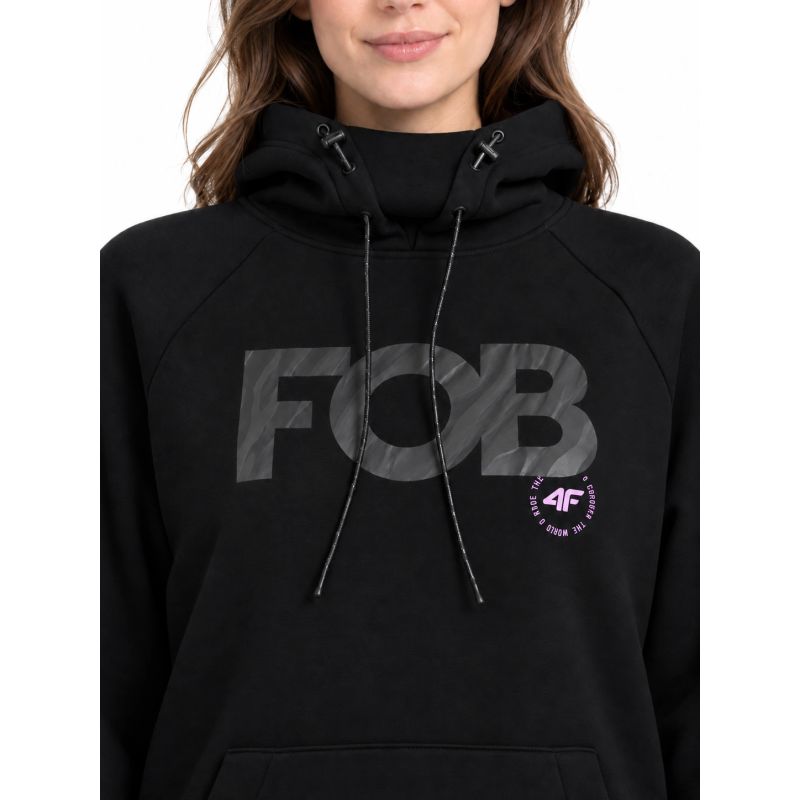 4F hooded sweatshirt with an additional stand-up collar and zippers in the pockets női kapucnis pulóver