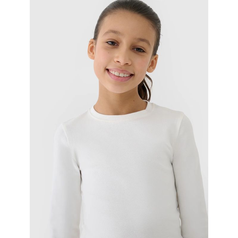 4F Longsleeve slim plain girls gyerek crop top
