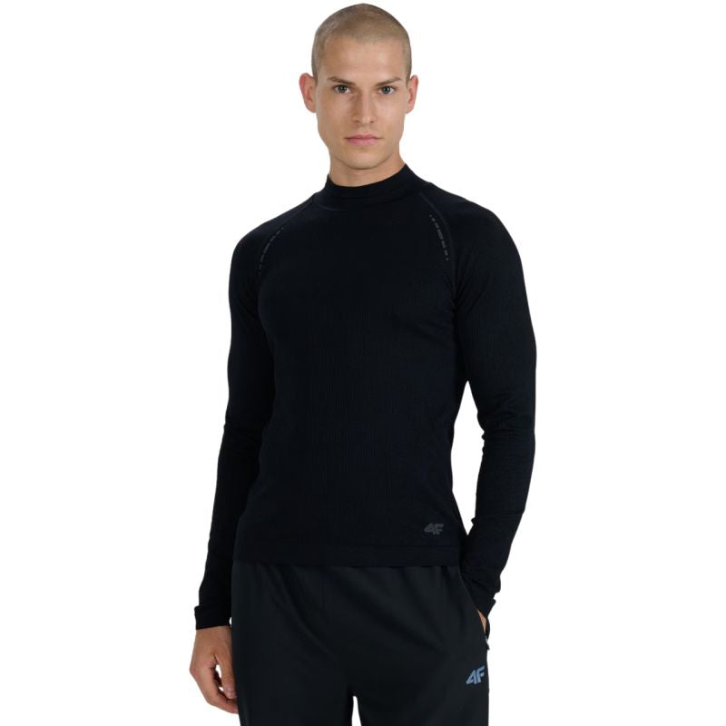 4f Men's longsleeve t-shirt M417 deep black Póló férfi 4FWAW25TFLOM41720S