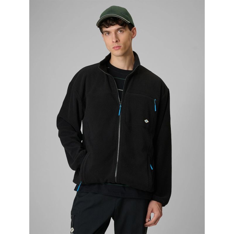 4F Men's relaxed fleece with stand-up collar férfi