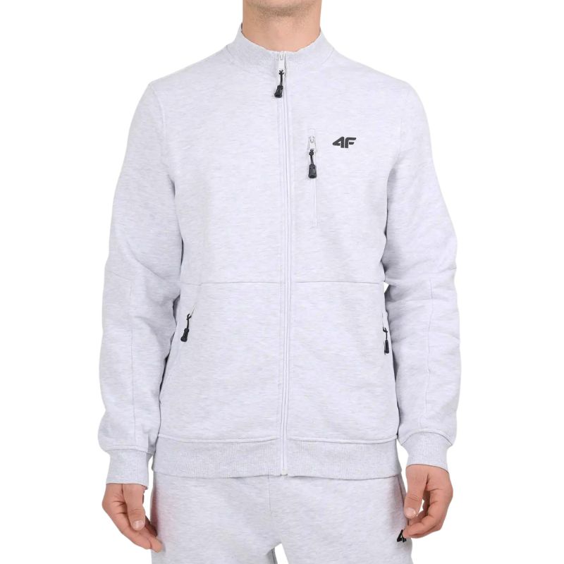 Men's sweatshirt 4F M2547 cool light melange 4FWMM00TSWSM2547 27M szürke férfi kapucnis pulóver