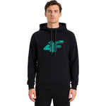 4F Men's sweatshirt M2241 deep 20S fekete férfi kapucnis pulóver 4FWSS26TSWSM224120S