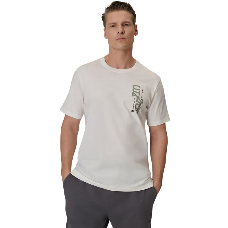 4F Men's T-shirt M2665 12S krém férfi 4FWSS26TTSHM266512S