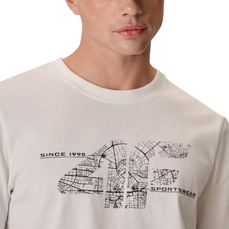 4F Men’s T-shirt M3573 Off- 11S póló, fehér