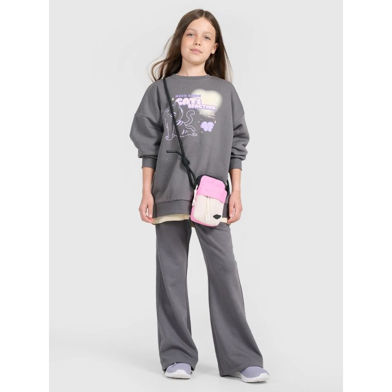 Oversized sweatshirt without a hood for girls 4F gyerek pulóver 4FJRAW25TSWSF2438-22S