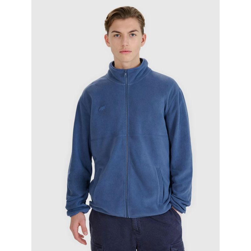 Regular fleece with stand-up collar men's 4F 4FRMM00TFLEM371-31S 2xl férfi kapucnis pulóver