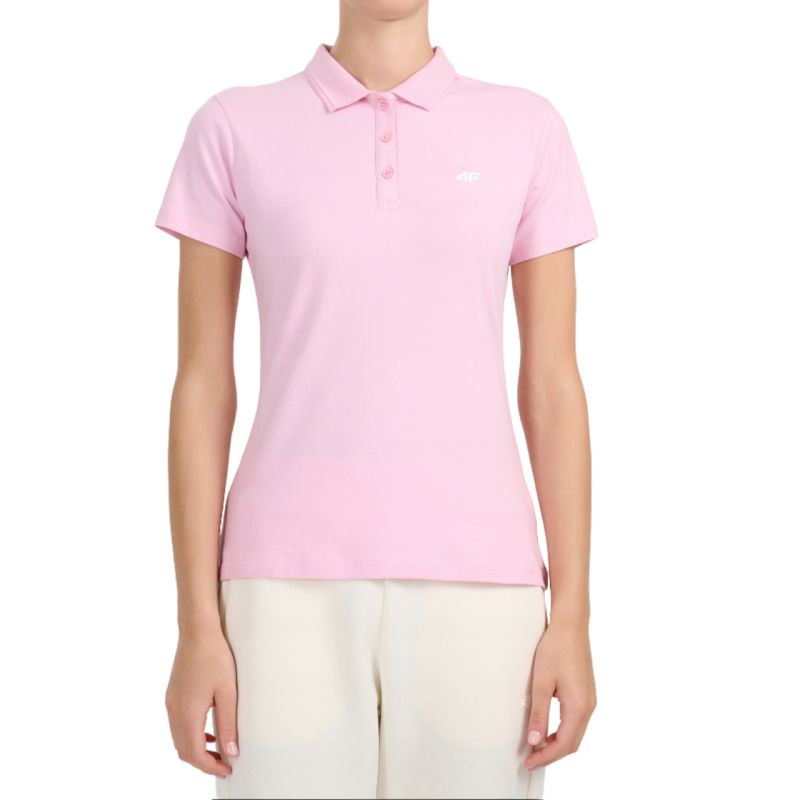4F shirt F0768 light 56S rózsaszín női galléros póló 4FWMM00TPTSF076856S