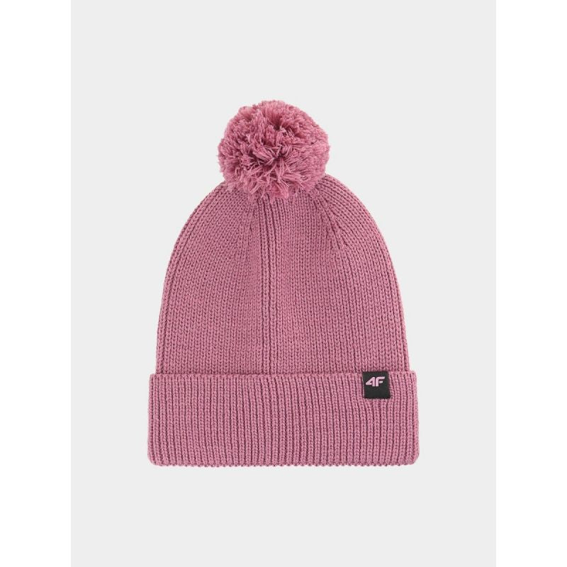 Unisex winter hat with pompom 4F Kötött sapka 4FWAW24ACAPU472-53S