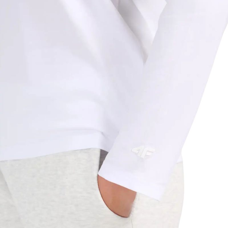 4F Women’s F639 Long-Sleeve T-Shirt, 10S póló, fehér