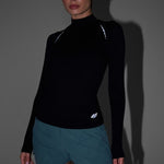 4f Women's longsleeve t-shirt F419 deep black Póló női 4FWAW25TFLOF41920S