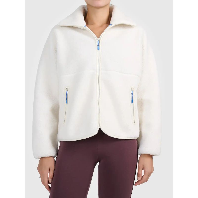 4F Women's loose sherpa fleece with stand-up collar női polár pulóver 4FWAW26TFLEF463-11S