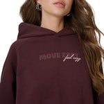 4F Women's sweatshirt F2175 dark 80S barna női kapucnis pulóver 4FWSS26TSWSF217580S
