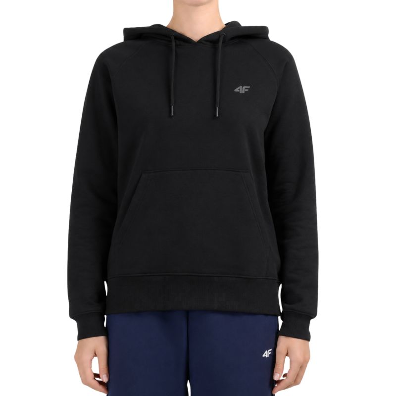 4F Women's sweatshirt F2536 deep 20S fekete női kapucnis pulóver 4FWMM00TSWSF253620S