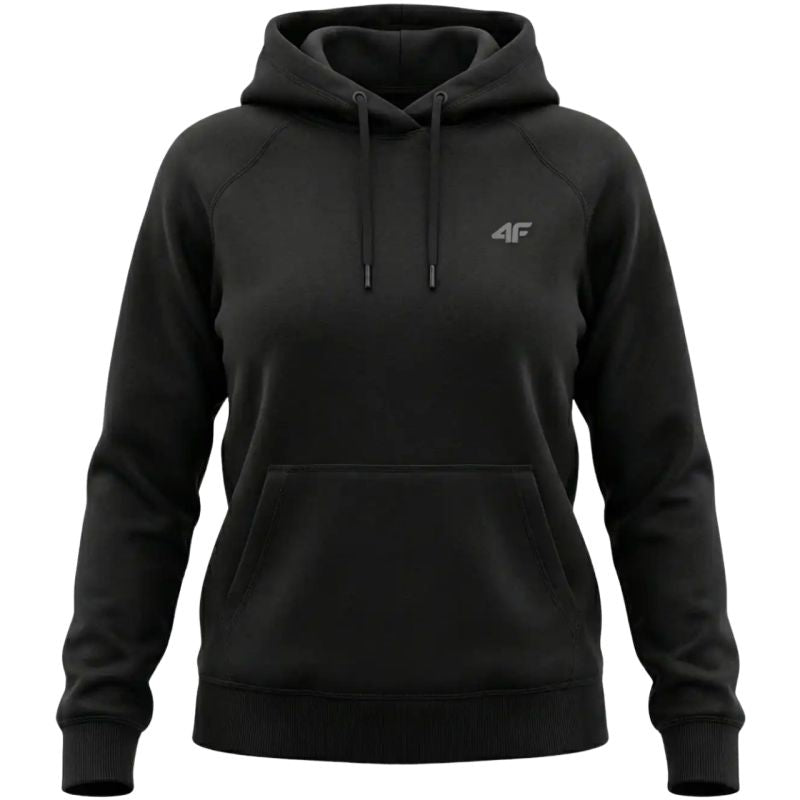 4F Women's sweatshirt F2536 deep 20S fekete női kapucnis pulóver 4FWMM00TSWSF253620S