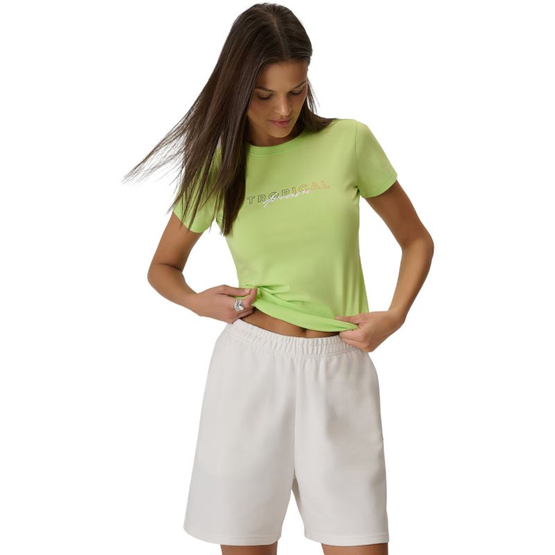 4F Women's T-shirt F2717 light yellow 73S sárga női póló 4FWSS26TTSHF271773S