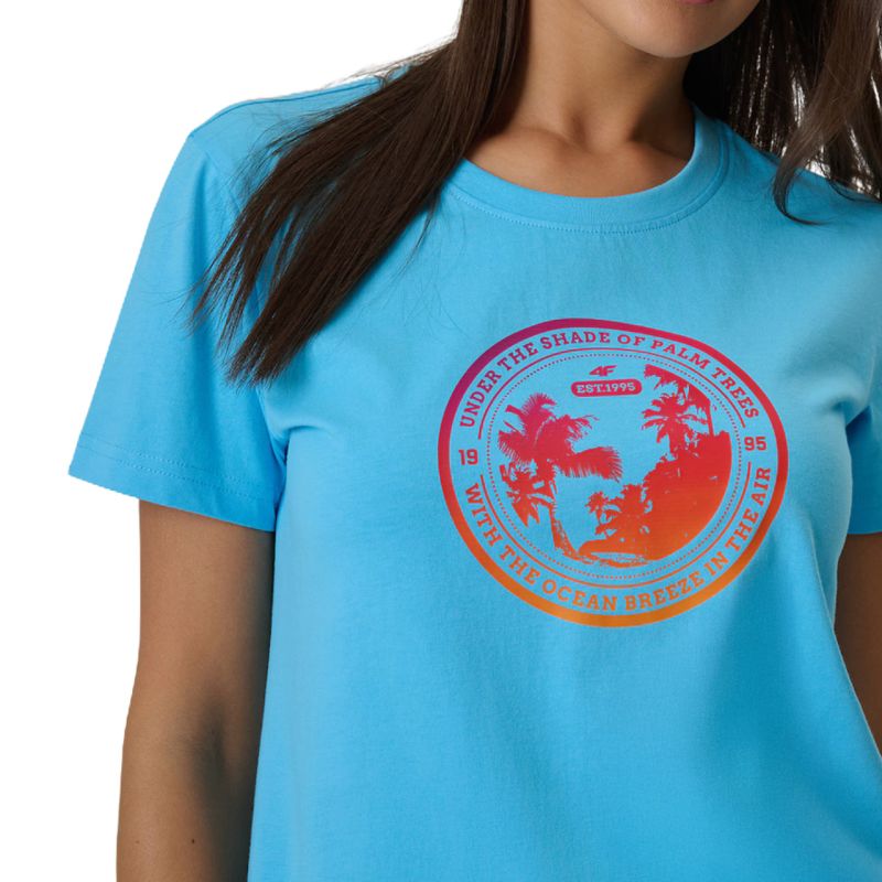 4F Women's T-shirt F2718 33S kék női póló 4FWSS26TTSHF271833S