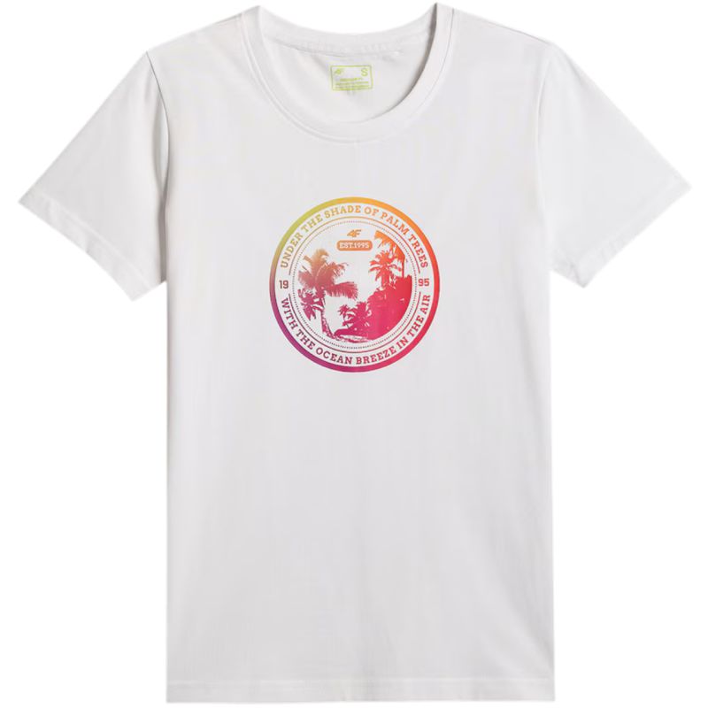 4F Women's T-shirt F2718 white 10S fehér női póló 4FWSS26TTSHF271810S