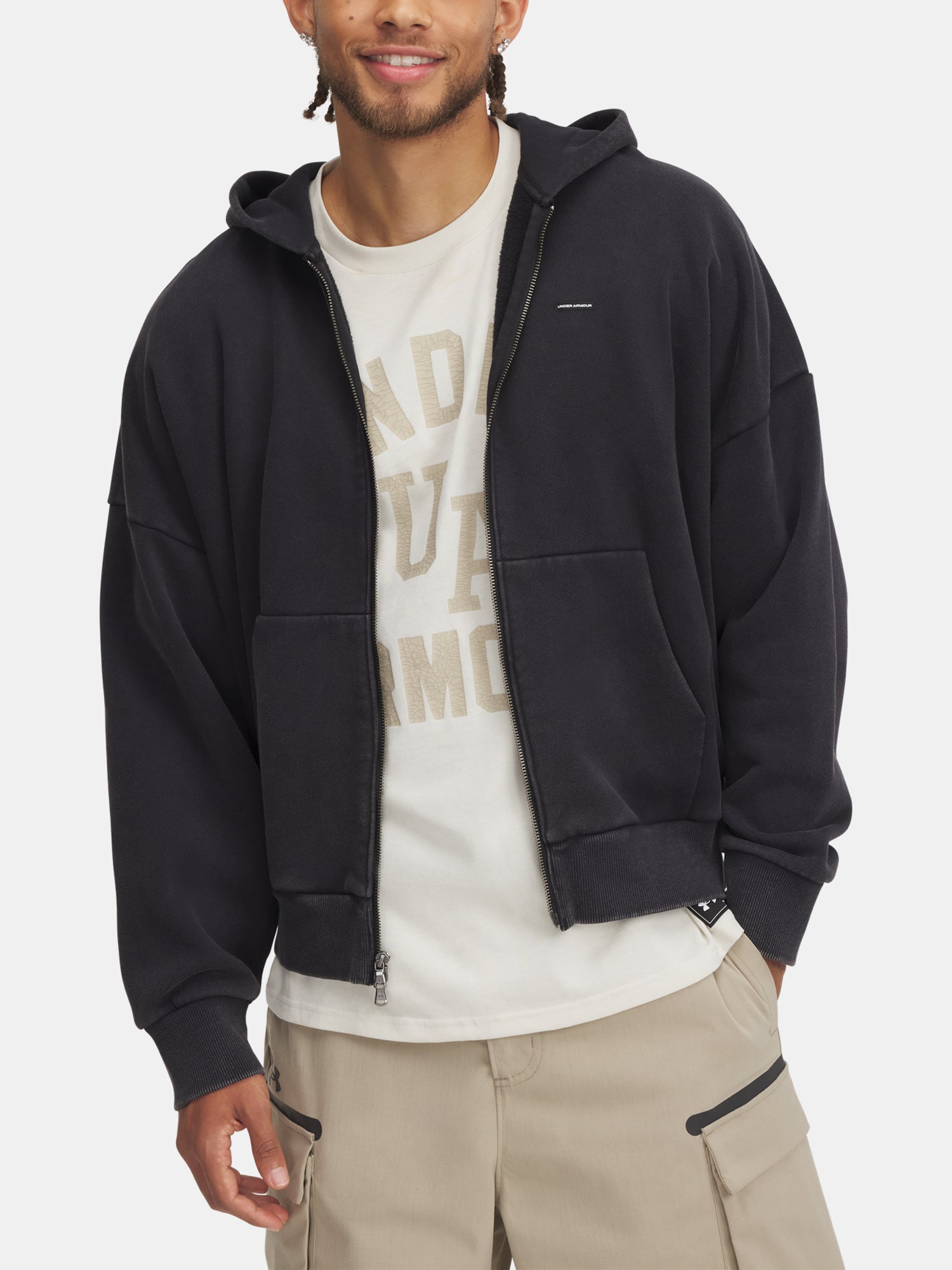 Under Armour Férfi pulóver Icon HWT Fleece Wash FZ Kapucnis pulóver 