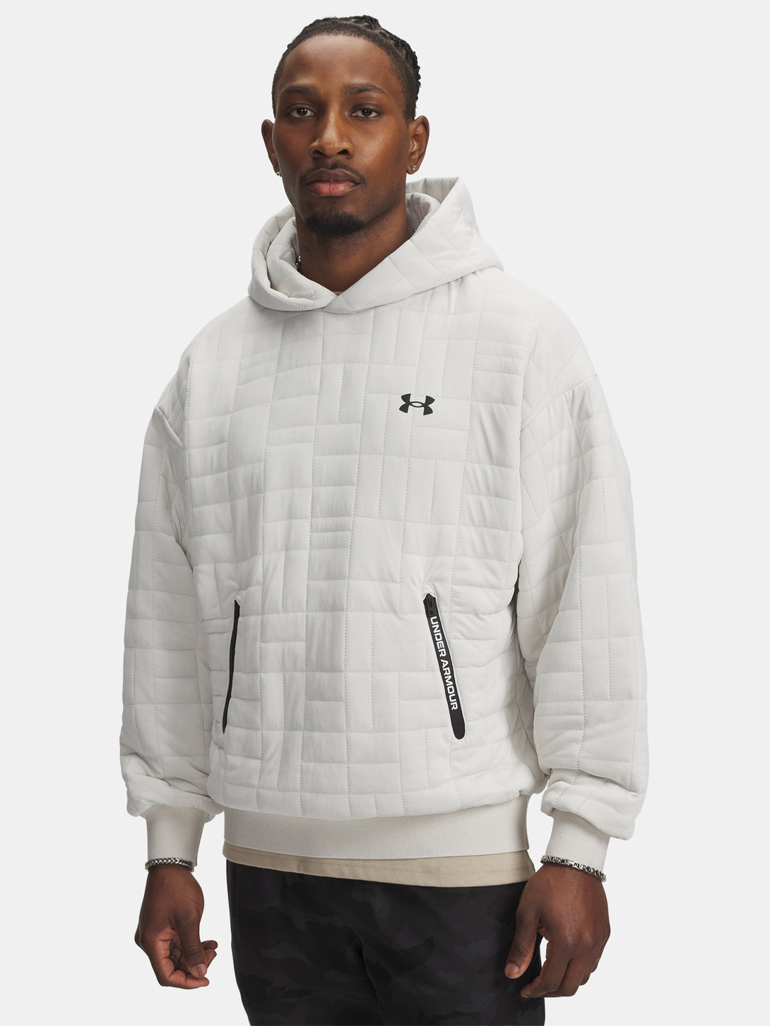 Under Armour Férfi pulóver UA Unstoppable Flc Txtr Hdy-WHT Pulóver