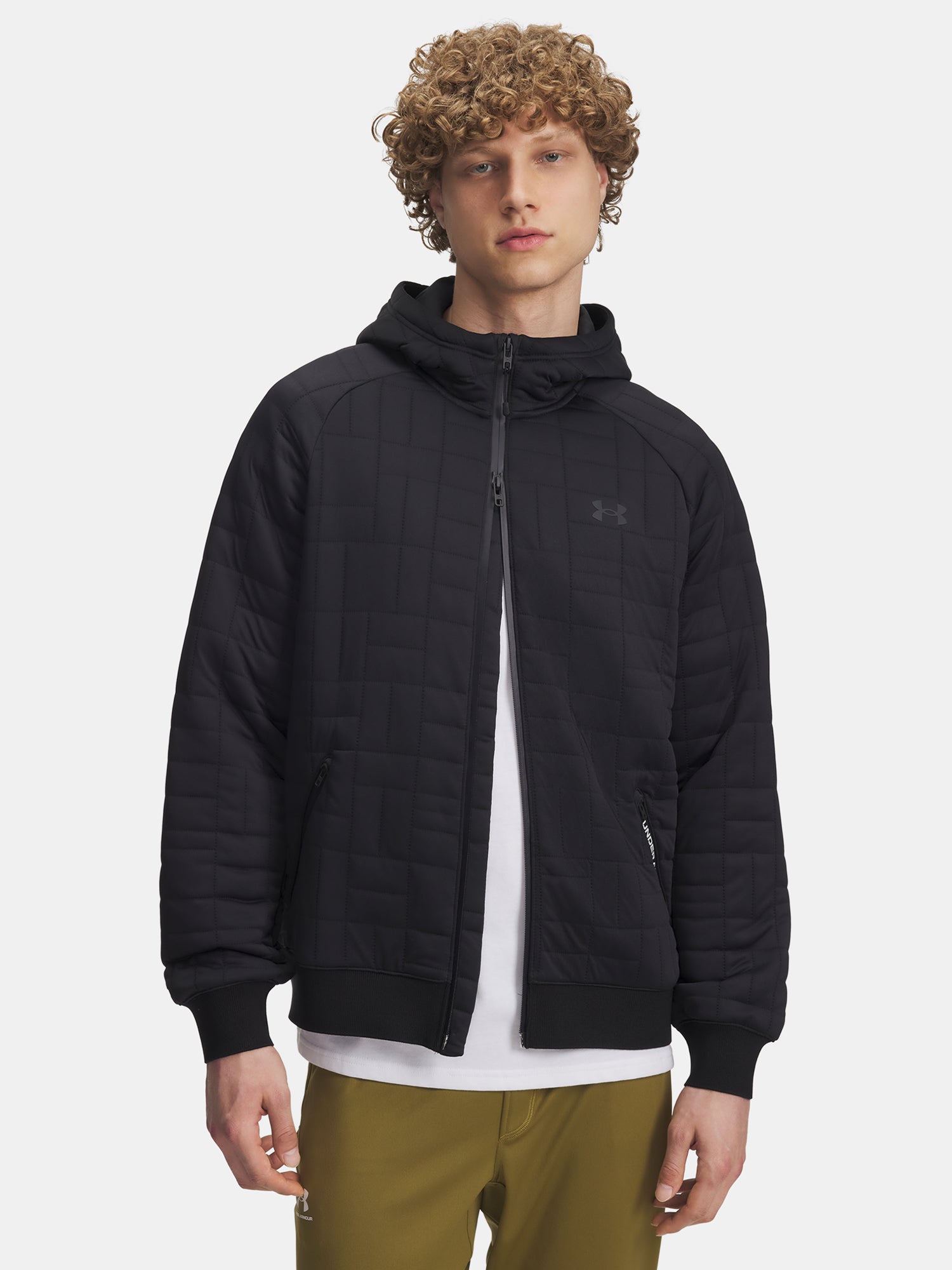 Under Armour Férfi pulóver UA Unstoppable Flc Txtr FZ-BLK Kapucnis pulóver 
