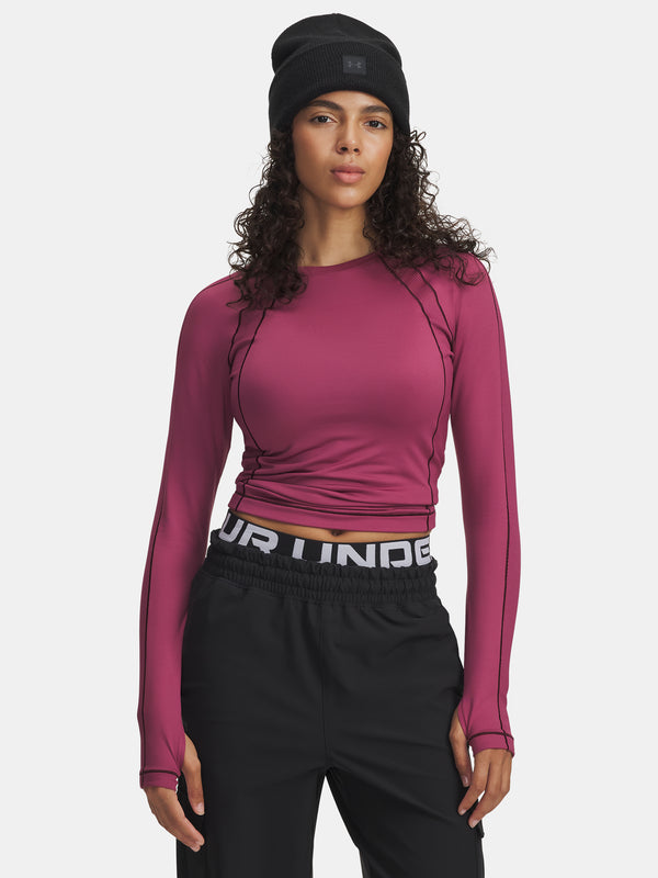 Under Armour Nõi póló UA ColdGear Textured Crew-RED Hosszú ujjú póló