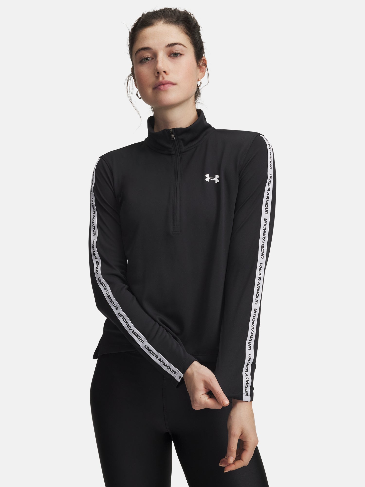 Under Armour Nõi UA Tech WM Tape Half Zip-BLK Pulóver fekete