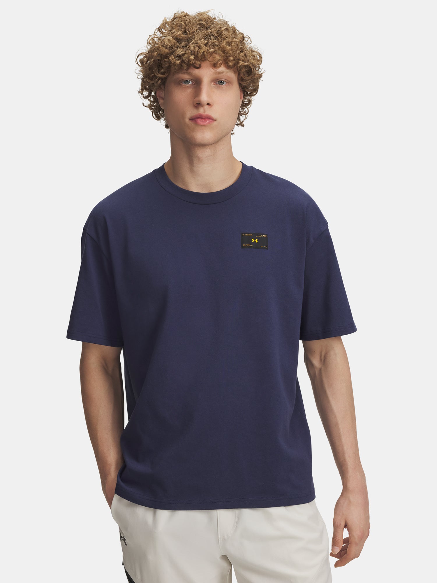 Under Armour Férfi póló UA HWT WOVEN LABEL SS-BLU Póló