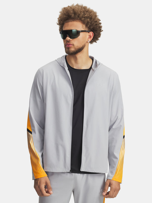 Under Armour Férfi kabát UA Velociti Storm Hooded Jkt-GRY Kapucnis pulóver 