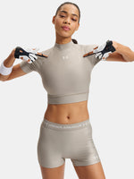 Nõi póló Under Armour HeatGear Crop Mock SS-BRN
