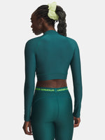 Nõi póló Under Armour HeatGear Crop Mock LS-GRN