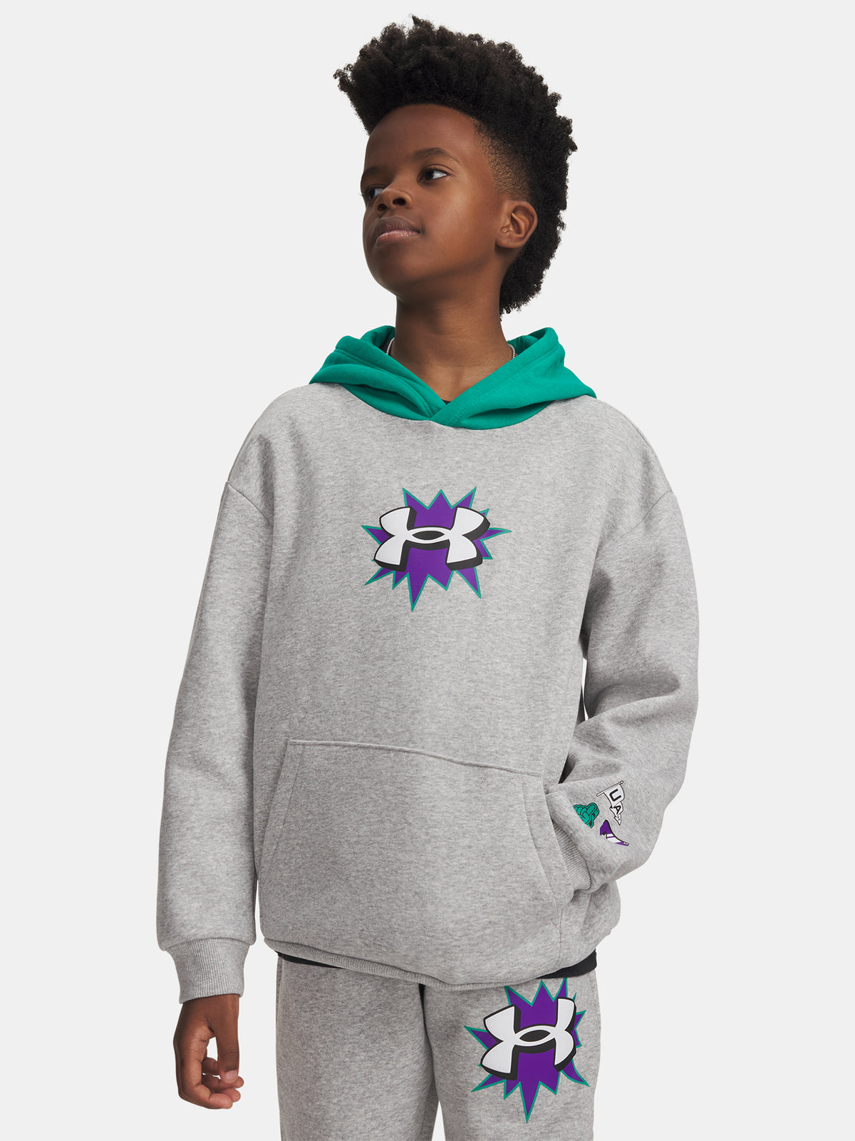 Fiú Under Armour UA B RIVAL FLC GRAPHICS HD pulóver