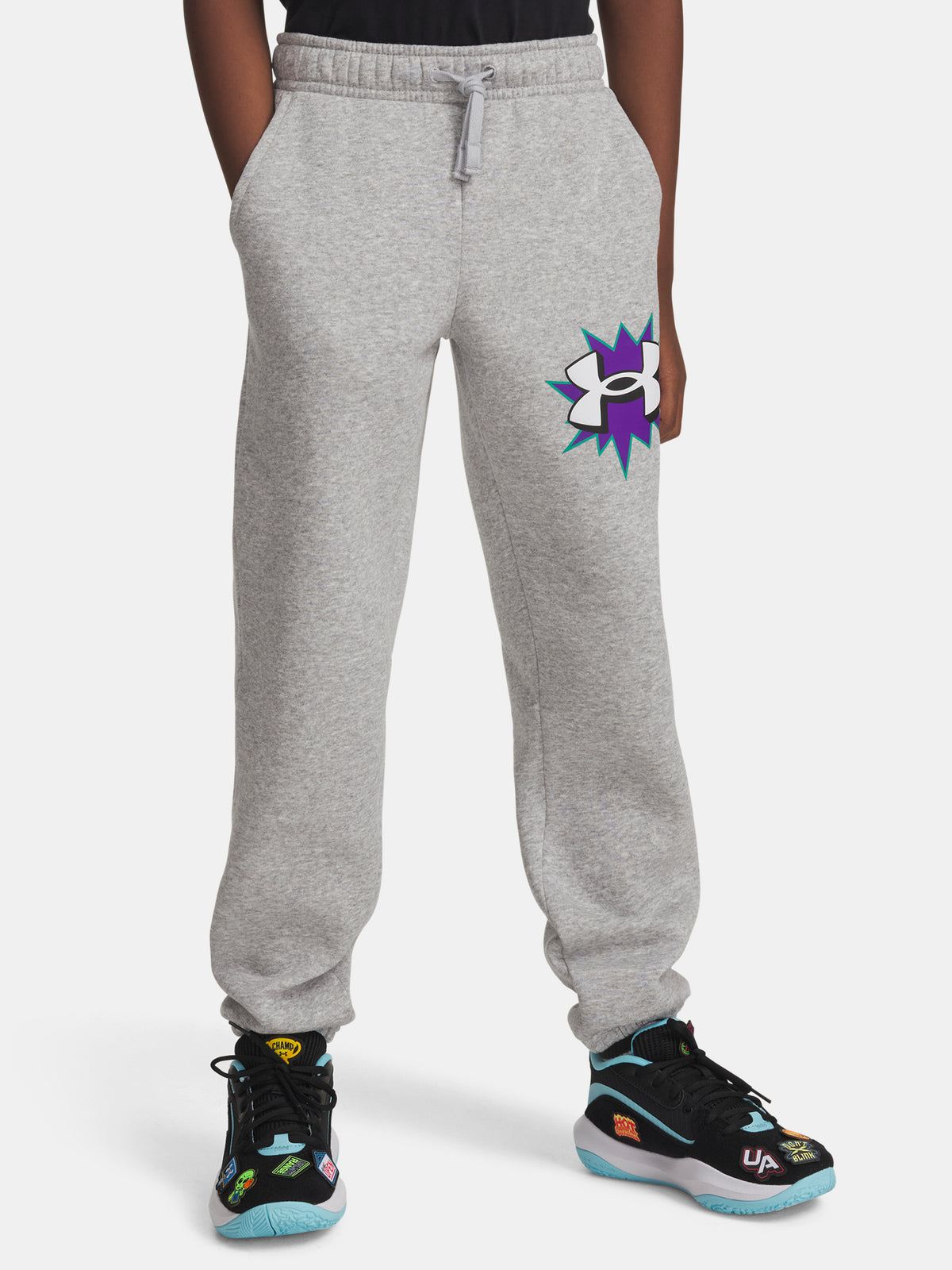 Fiú Under Armour UA B RIVAL FLC GRAPHICS JGR melegítõnadrág