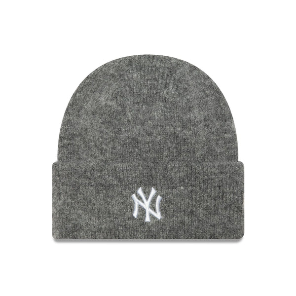 New York Yankees Womens Grey Wide Cuff Knit Beanie Hat - kötött sapka