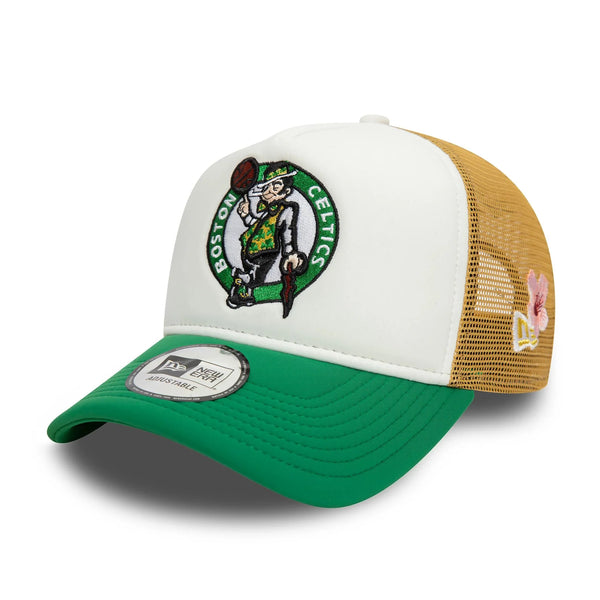 New Era Boston Celtics NBA Flower White 9FORTY A-Frame Trucker sapka