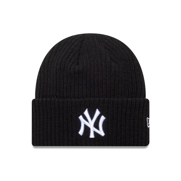 New York Yankees MLB Black Wide Cuff Knit Beanie Hat - kötött sapka