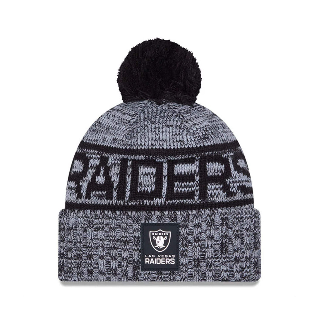 Las Vegas Raiders NFL Sideline 2025 Black Sport Knit Beanie Hat - kötött sapka