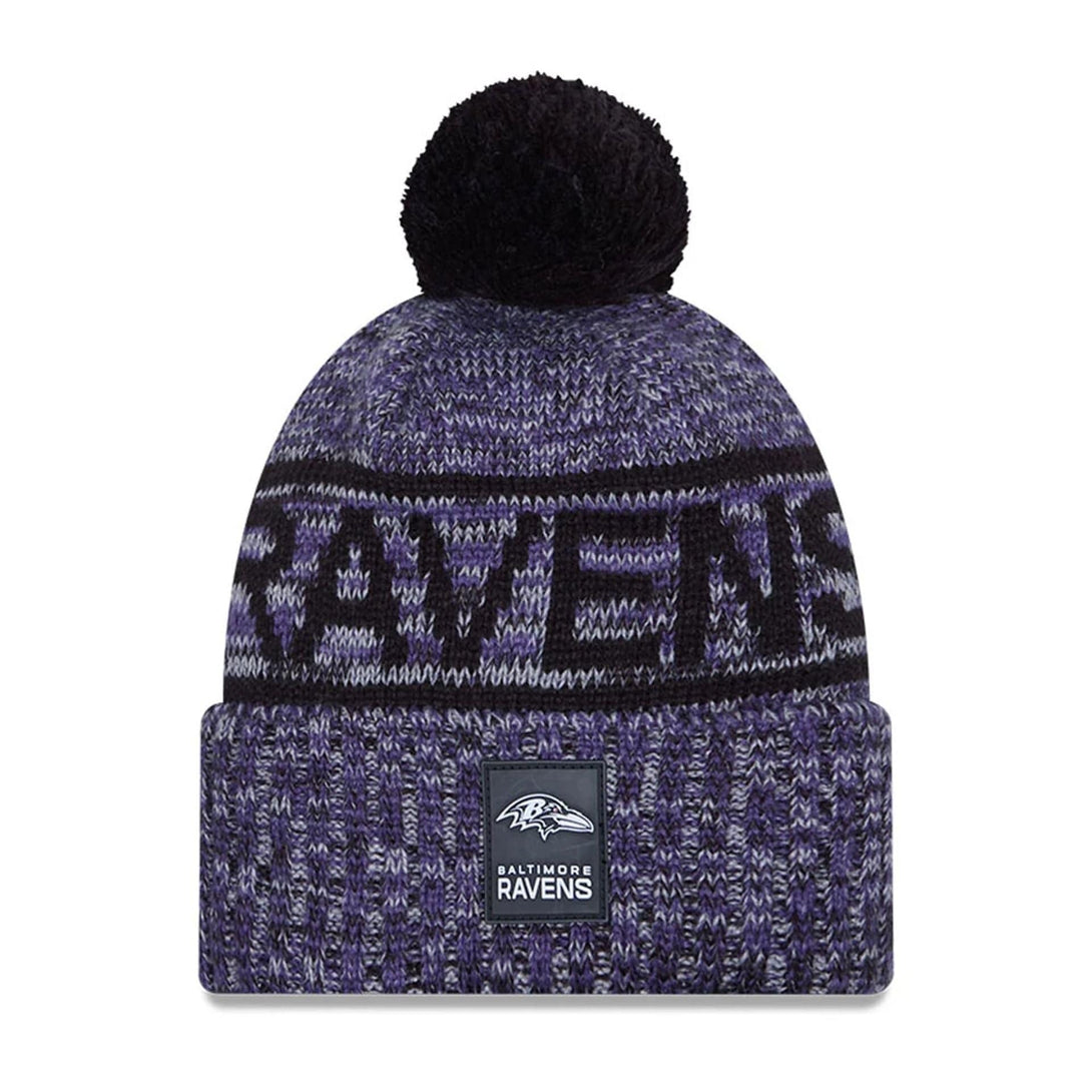 Baltimore Ravens NFL Sideline 2025 Black Sport Knit Beanie Hat - kötött sapka