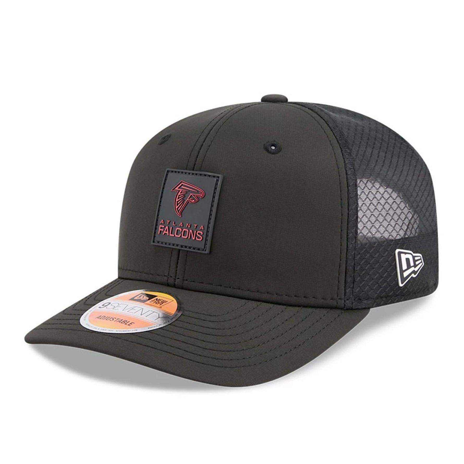 Atlanta Falcons NFL Sideline 2025 Black 9SEVENTY Trucker Stretch Snap Adjustable Cap - baseball sapka